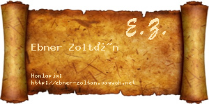 Ebner Zoltán névjegykártya